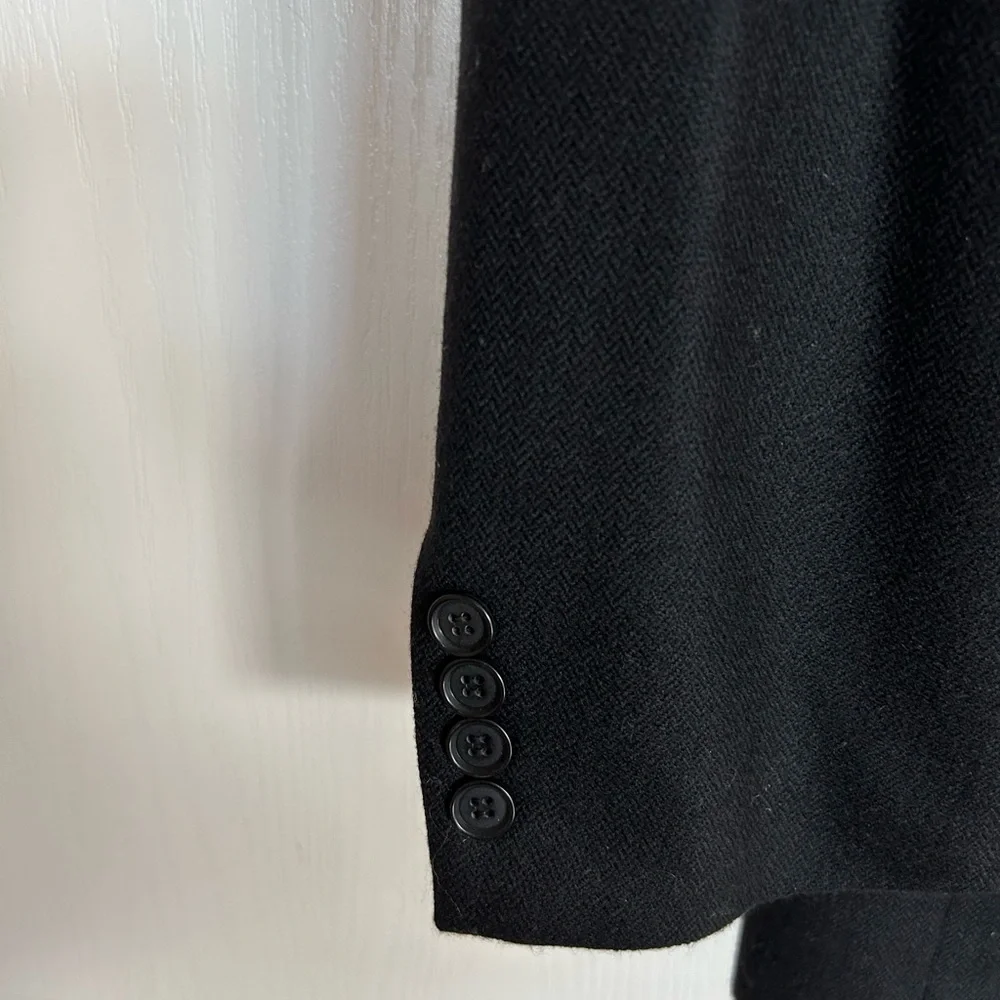 Andrew Fezza lambswool cashmere silk lined black classic sportcoat size 44R